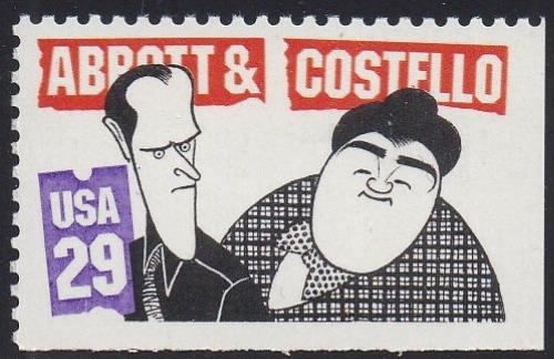 # 2566 (1991) Comedians, Abbott & Costello - Bklt sgl, MNH