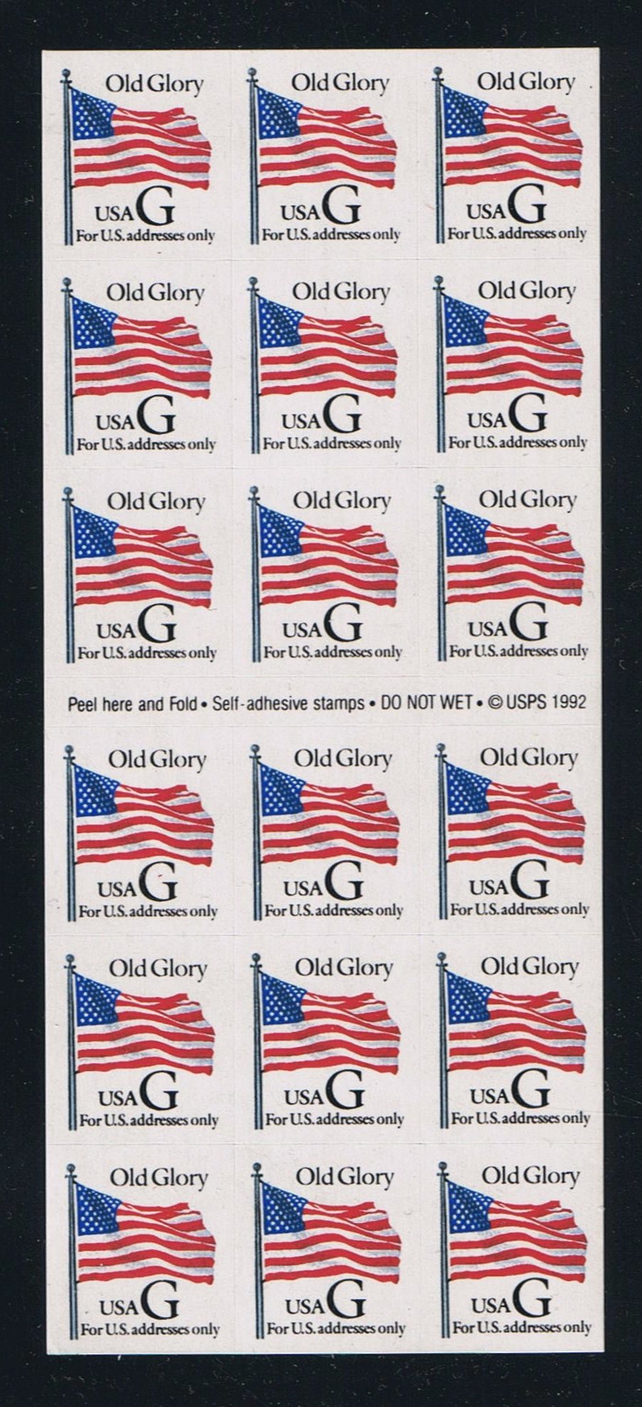 # 2887a (1994) Flag, 'G', Seventh Transition Rate, ATM - BKLT, NO plate #, MNH