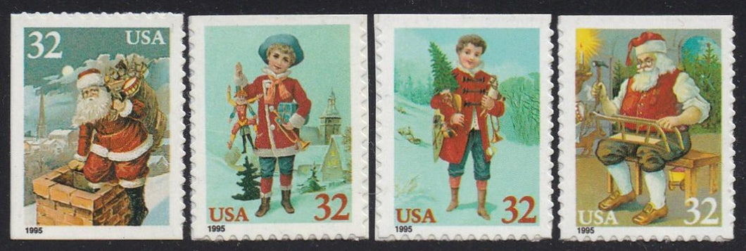 # 3008-11 (1995) Santa - Bklt sgls, MNH