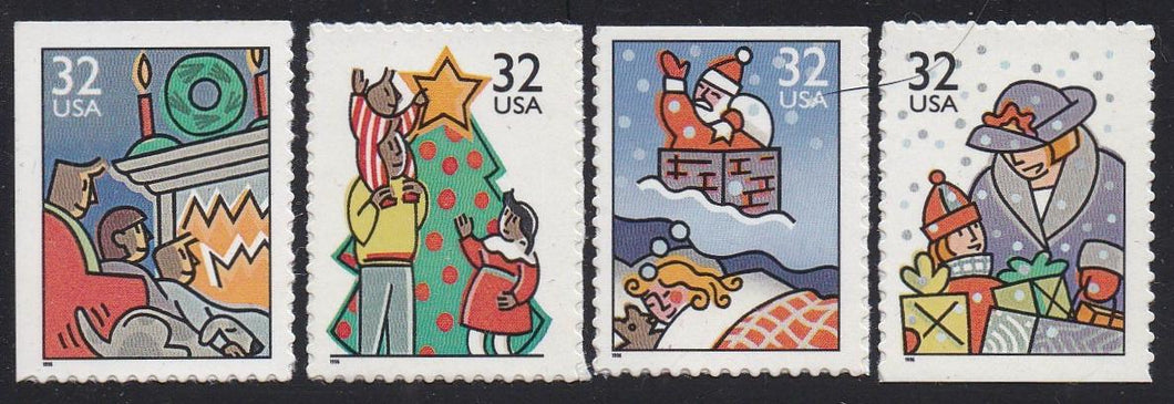 # 3113-16 (1996) Christmas - Bklt sgls, Set/4, MNH