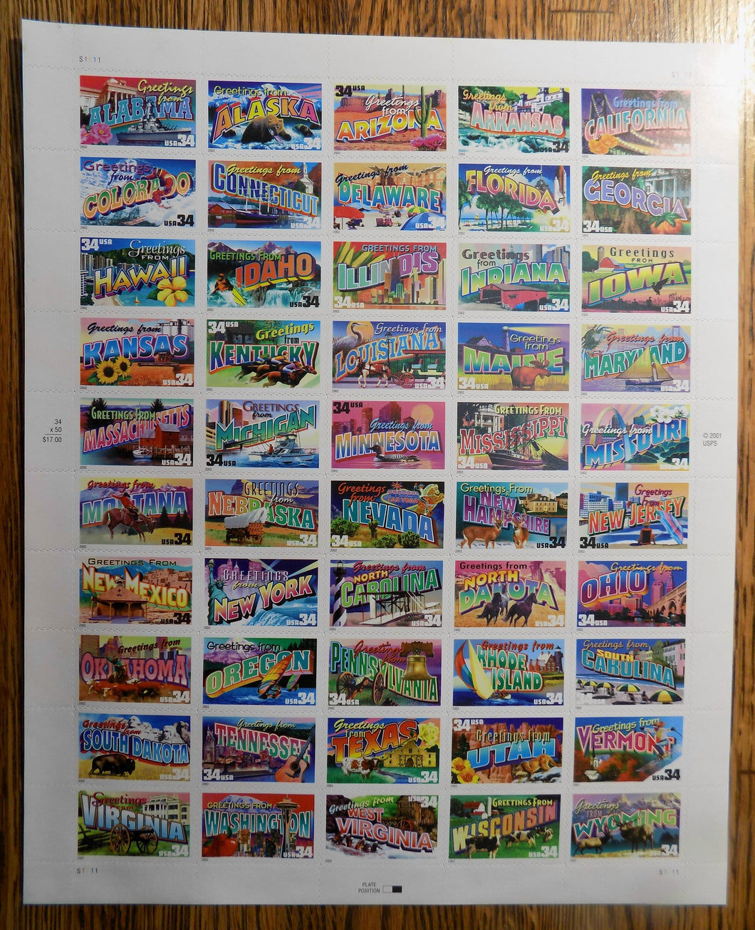 # 3561-3610 (2002) Greetings - Pane, Right MNH
