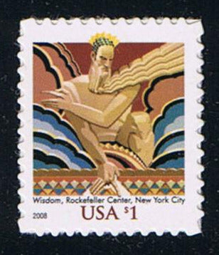 #3766a (2008) Wisdom, Rockefeller Center, 2008 year date - Sgl, MNH