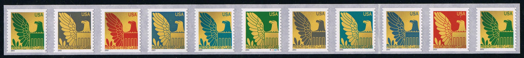 3792-3801 (2003) Colored Eagles - PS/11, #S3333333, MNH