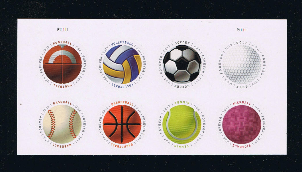 # 5203-10 (2017) Sports Balls - PB/8, T #P11111, MNH