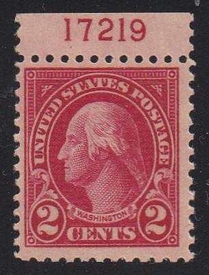 # 554 (1923) Washington - Plt sgl, T #17219, FVF MNH