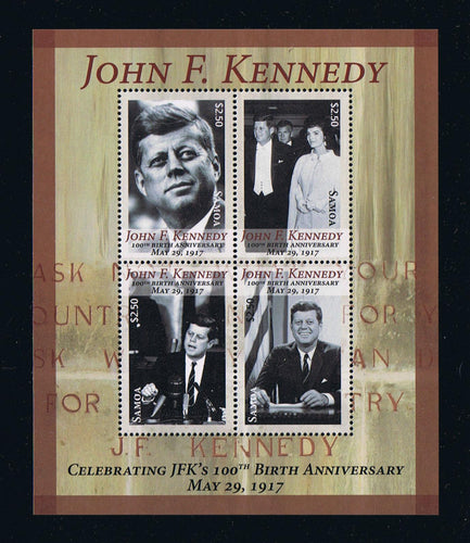 2016 Samoa #1275 J F Kennedy Souvenir Sheet