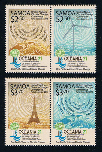 Samoa # 1218-19 (215) Oceania - Two Attached Pairs