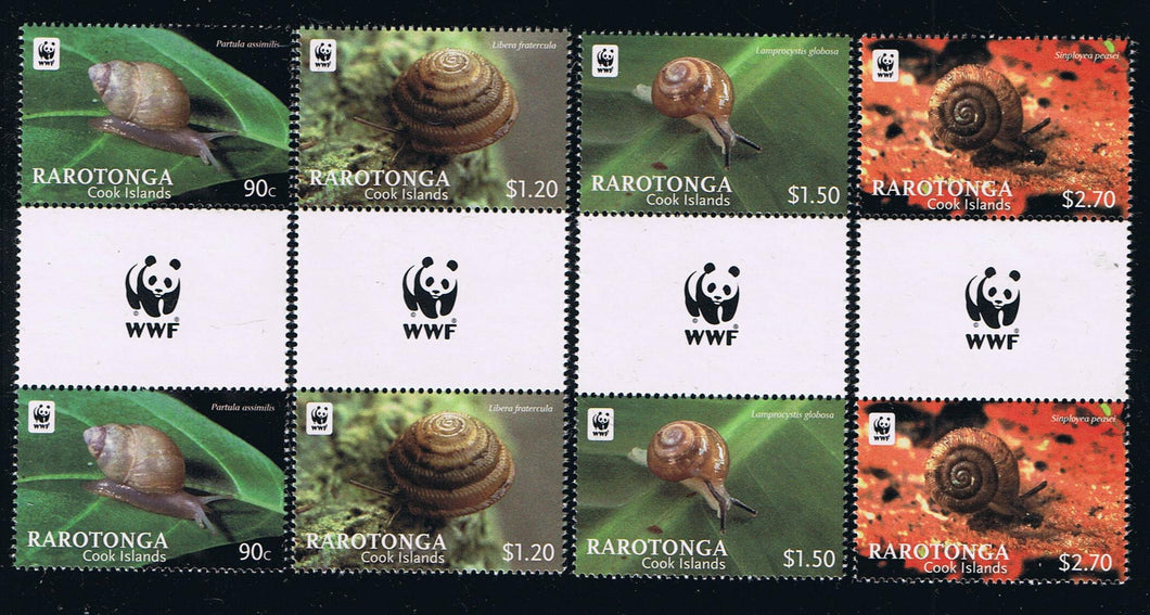 # 1409-12 WWF (2012) Land Snails - Gutter Pairs, Set/4