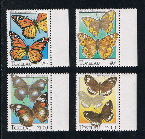 Tokelau # 213-216 (1995) Butterflies - Sgls, Set/4, MNH