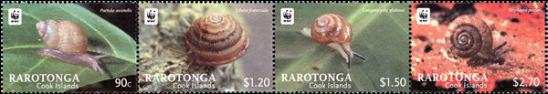 # 1409-12 WWF 2012 Land Snails Strip of 4
