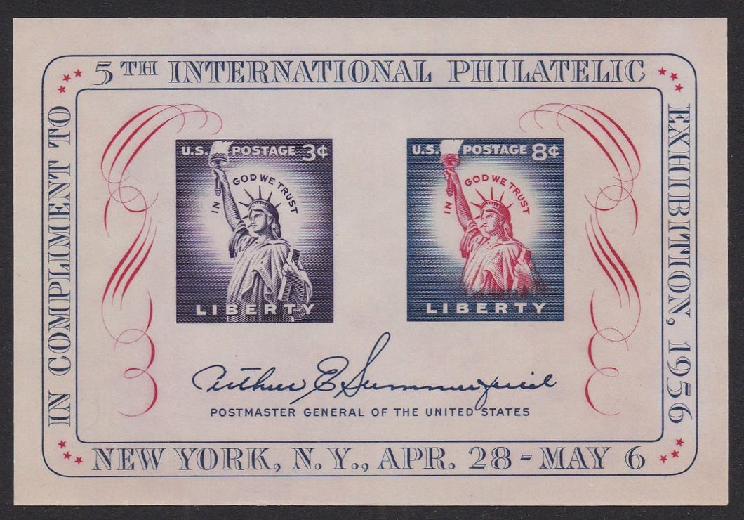 # 1075 (1956) FIPEX - SS, MNH, SPECIAL SALE