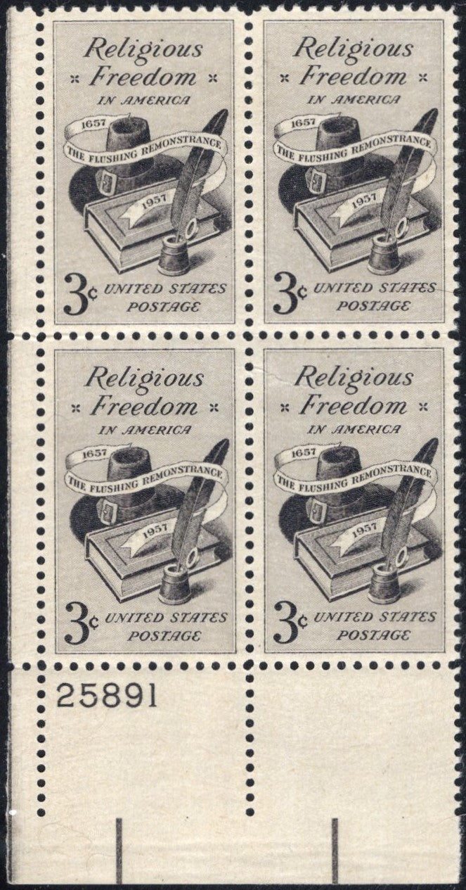 # 1099 (1957) Religious Freedom - PB, LL #25891, MNH