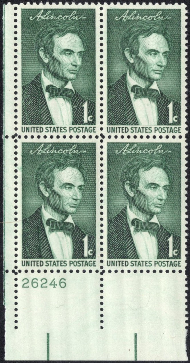 # 1113 (1959) Lincoln - PB, LL #26246, MNH