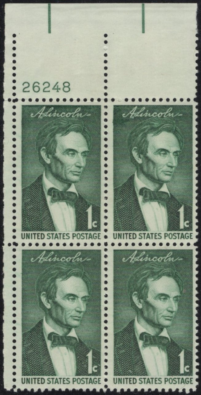 # 1113 (1959) Lincoln - PB, UL #26248, MNH