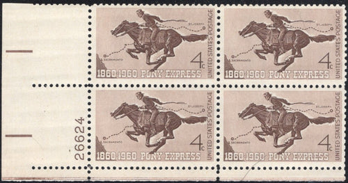 # 1154 (1960) Pony Express - PB, LL #26624, MNH
