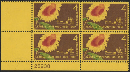 # 1183 (1961) Kansas - PB, LL #26938, MNH