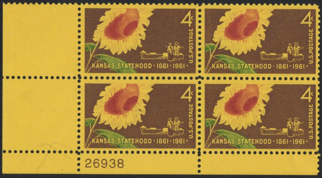 # 1183 (1961) Kansas - PB, LL #26938, MNH