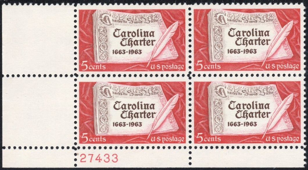 # 1230 (1963) Carolina Charter - PB, LL #27433, MNH