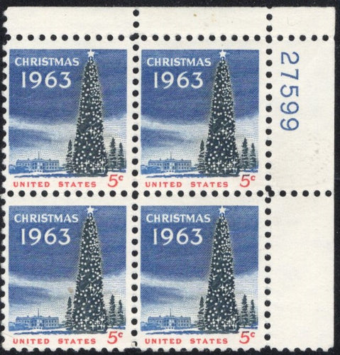 # 1240 (1963) White House Christmas Tree - PB, UR #27599, MNH