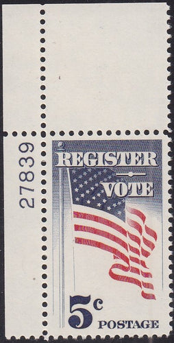 # 1249 (1964) Vote! - Plt sgl, UL #27839, MNH