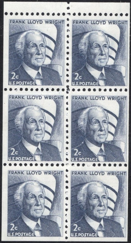 # 1280c (1971) Wright, DG, No Hole - Bklt pane, VF MNH [8]