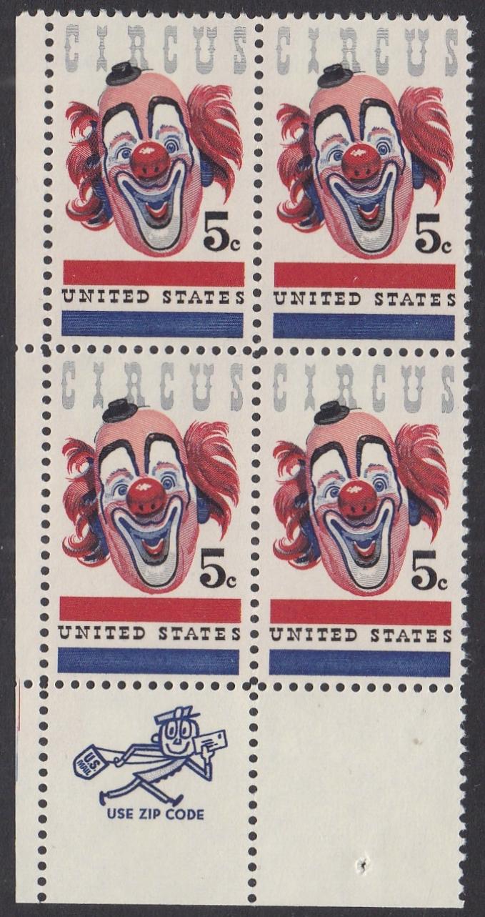 # 1309 (1966) Circus - Mr. Zip BK/4, LL, MNH
