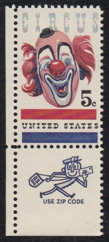 # 1309 (1966) Circus - Mr. Zip sgl, LL, MNH
