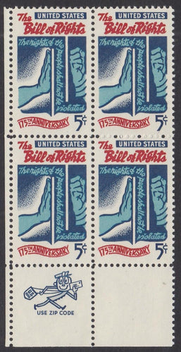 # 1312 (1966) Bill of Rights - Mr. Zip BK/4, LL, MNH