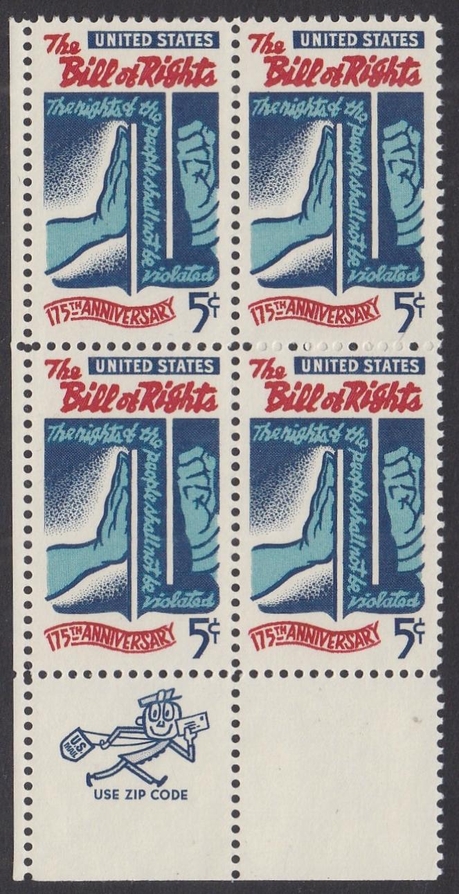 # 1312 (1966) Bill of Rights - Mr. Zip BK/4, LL, MNH