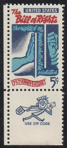 # 1312 (1966) Bill of Rights - Mr. Zip sgl, LL, MNH