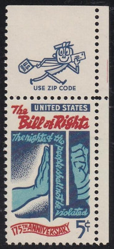 # 1312 (1966) Bill of Rights - Mr. Zip sgl, UR, MNH