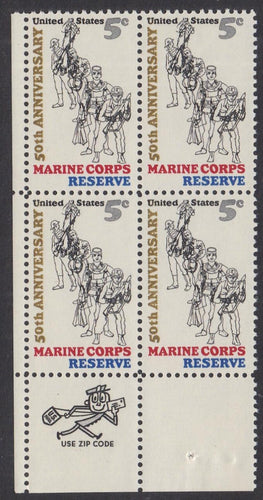 # 1315 (1966) USMC Reserve, Not tagged - Mr. Zip BK/4, LL, XF MNH