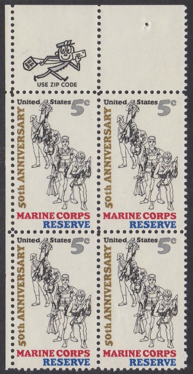 # 1315 (1966) USMC Reserve, Not tagged - Mr. Zip BK/4, UL, MNH