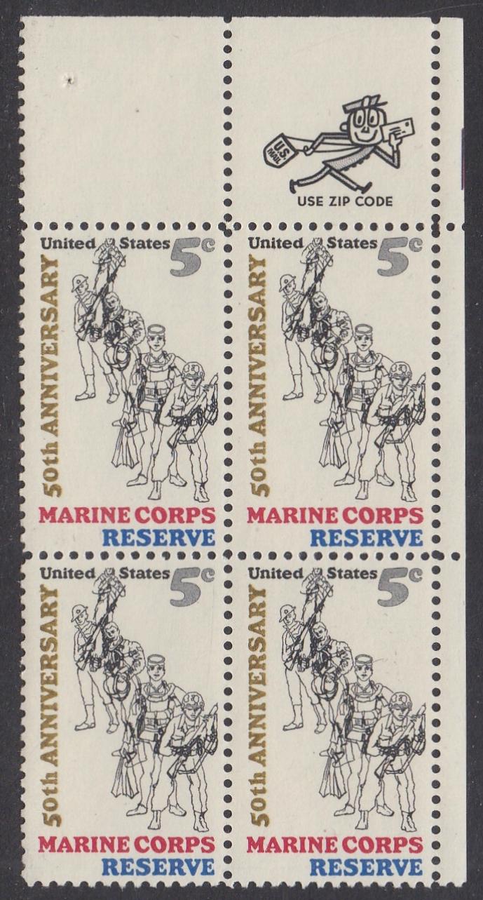 # 1315 (1966) USMC Reserve, Not tagged - Mr. Zip BK/4, UR, MNH