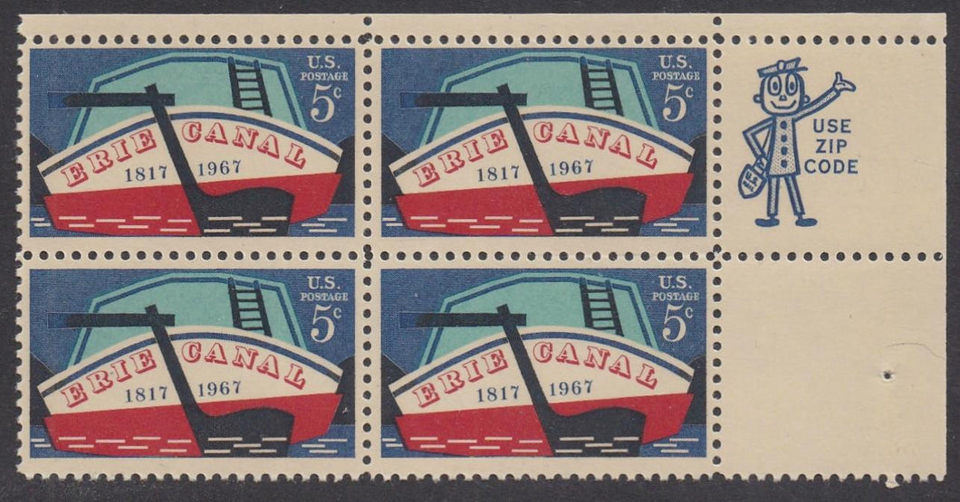 # 1325 (1967) Erie Canal - Mr. Zip, BK/4, UR, MNH