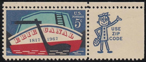 # 1325 (1967) Erie Canal - Mr. Zip, Sgl, UR, MNH