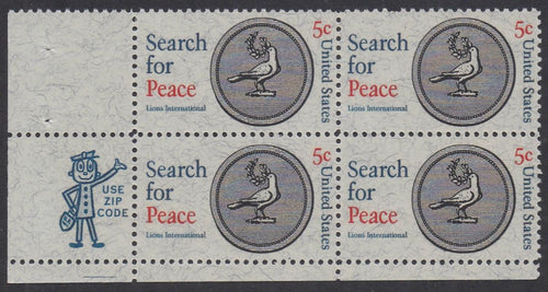 # 1326 (1967) Peace - Mr. Zip, BK/4, LL, MNH