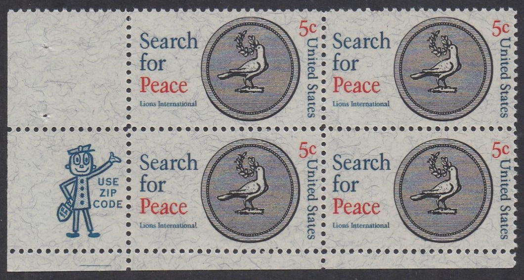# 1326 (1967) Peace - Mr. Zip, BK/4, LL, MNH