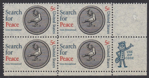 # 1326 (1967) Peace - Mr. Zip, BK/4, LR, MNH