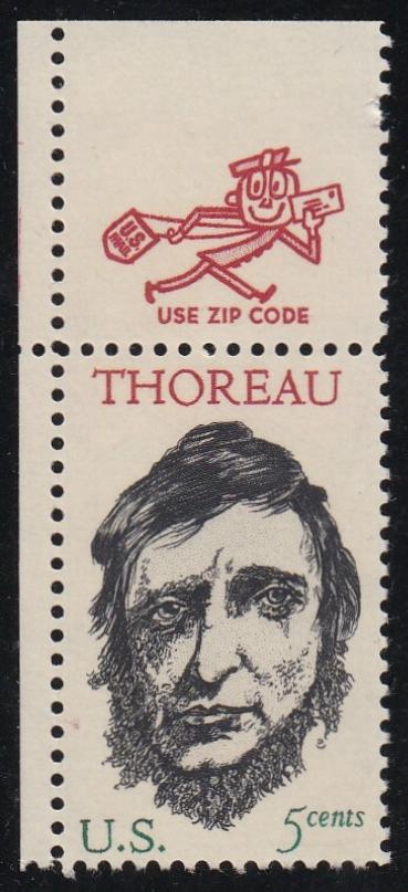 # 1327 (1967) Thoreau - Mr. Zip, Sgl, UL, MNH