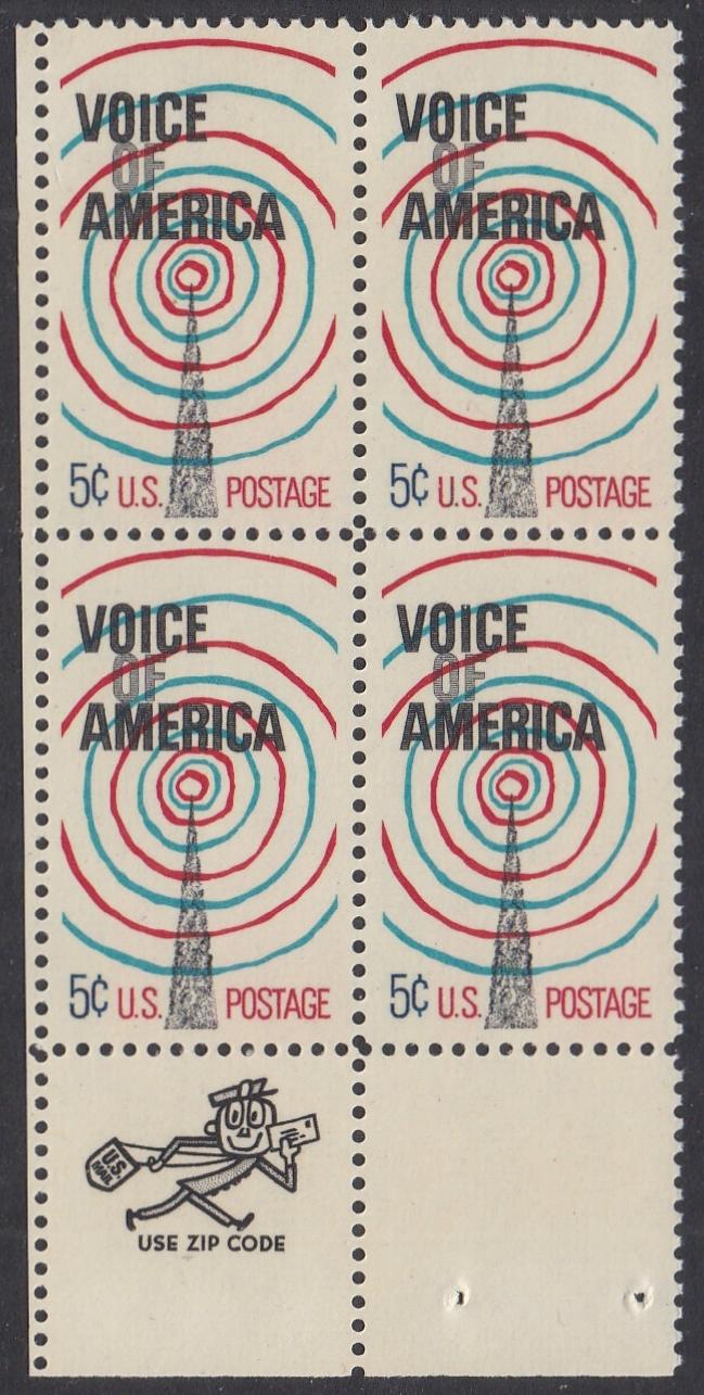 # 1329 (1967) Voice of America - Mr. Zip, BK/4, LL, MNH