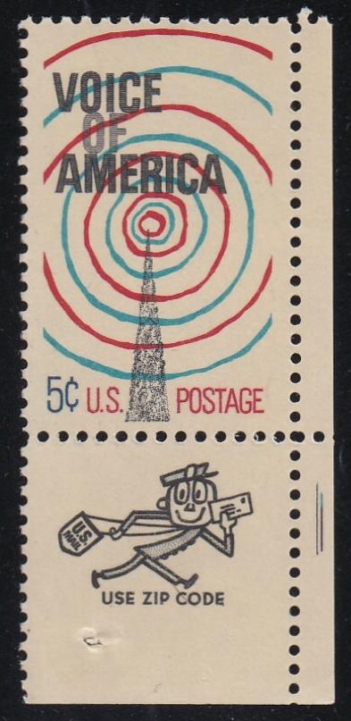 # 1329 (1967) Voice of America - Mr. Zip, Sgl, LR, MNH