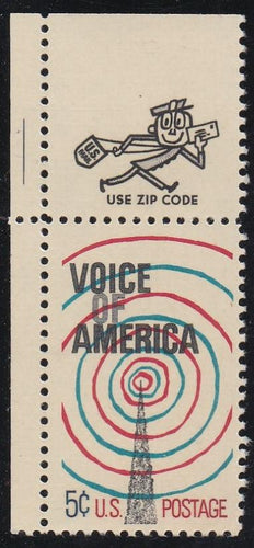 # 1329 (1967) Voice of America - Mr. Zip, Sgl, UL, MNH
