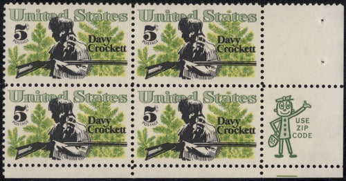 # 1330 (1967) Crockett - Mr. Zip, BK/4, LR, MNH
