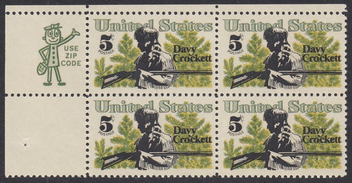 # 1330 (1967) Crockett - Mr. Zip, BK/4, UL, MNH