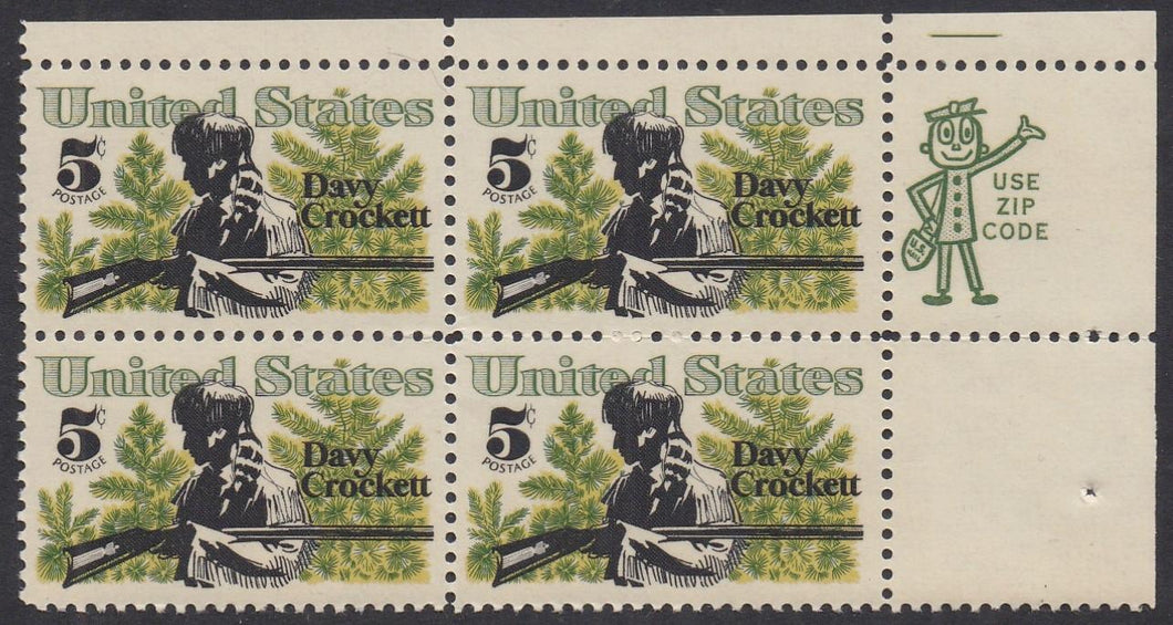 # 1330 (1967) Crockett - Mr. Zip, BK/4, UR, MNH