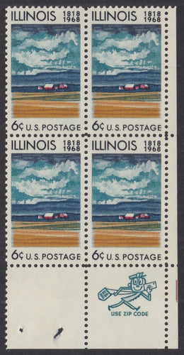 # 1339 (1968) Illinois - Mr. Zip, BK/4, LR, MNH