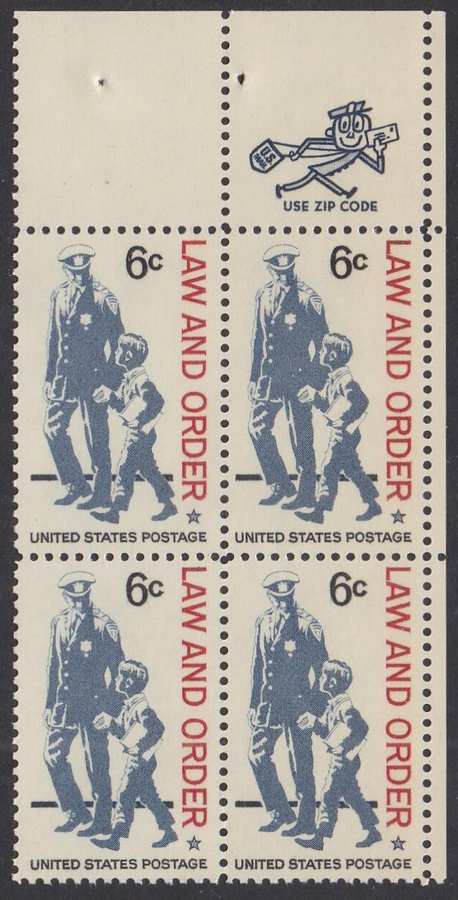 # 1343 (1968) Law & Order - Mr. Zip, BK/4, UR, MNH