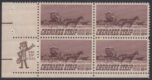 # 1360 (1968) Cherokee Strip - Mr. Zip, BK/4, LL, MNH