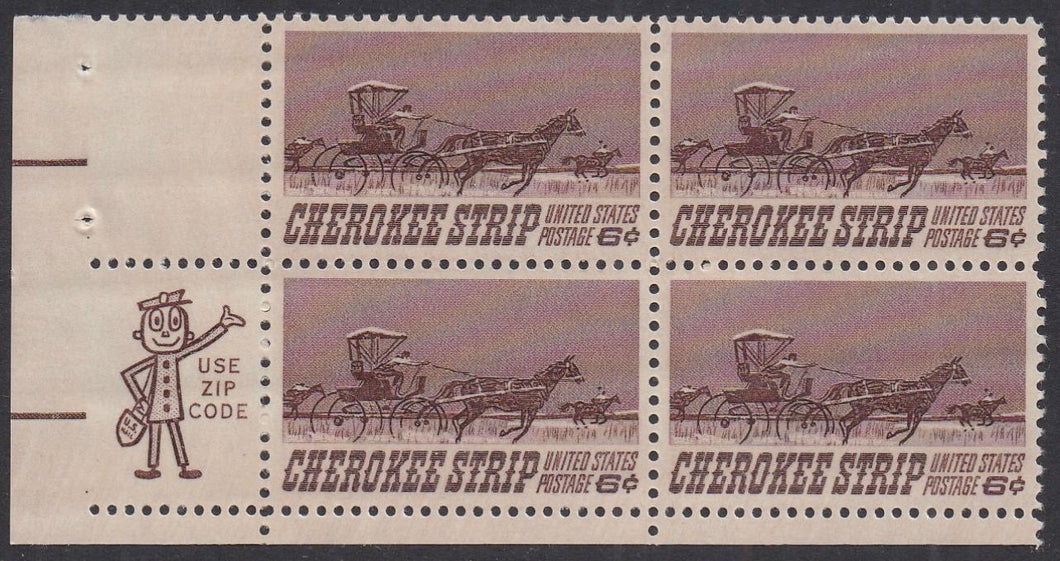 # 1360 (1968) Cherokee Strip - Mr. Zip, BK/4, LL, MNH